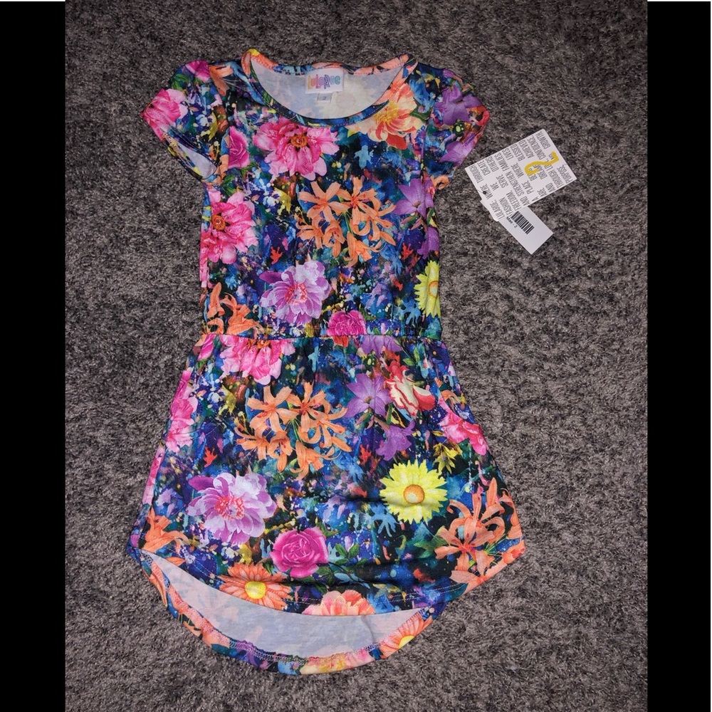 NWT size 2 Lularoe Mae girls dress. Vintage print.
